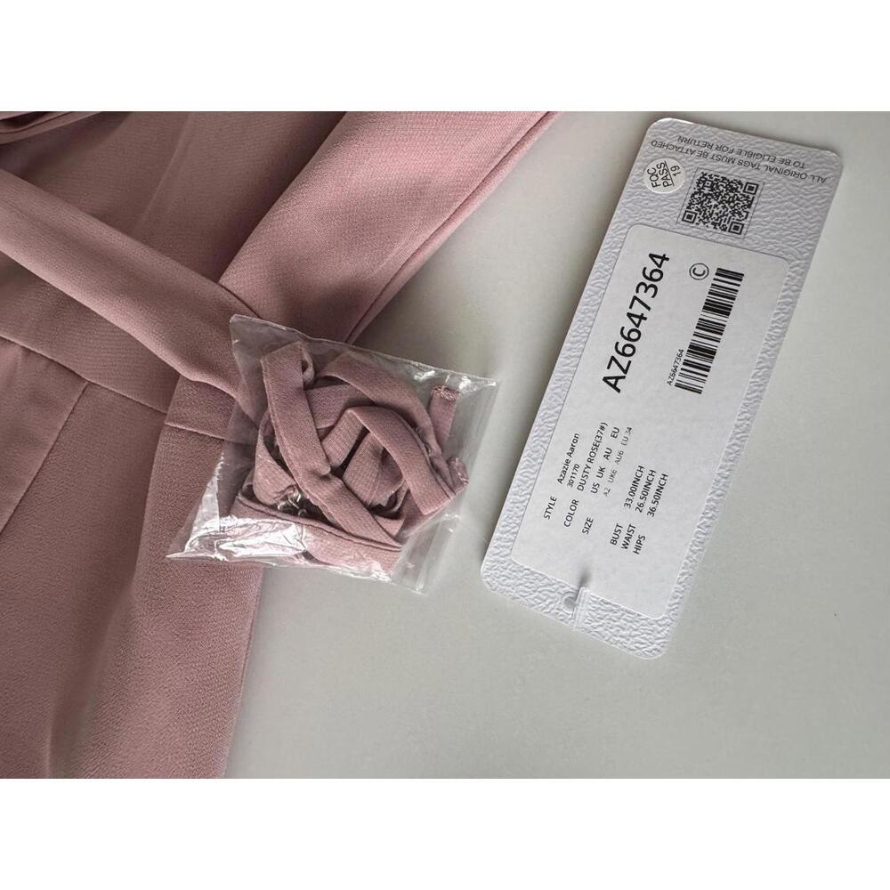 Azazie Aaron Off-Shoulder Pink (Dusty Rose) Evening Bridesmaid Dress Size 2 - Picture 6 of 8